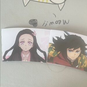 Anime Duo Art Print with Pink and Red Accents